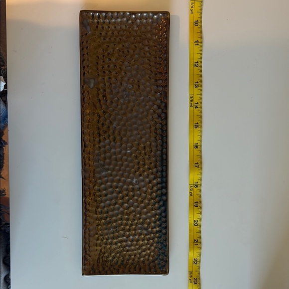 Rectangular Textured Gold Candle or Jewelry Tray - Picture 2 of 4